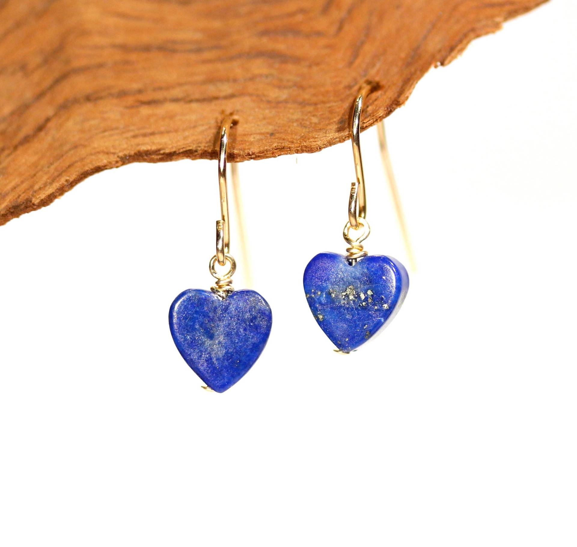 Gold Herz Ohrringe - Lapislazuli Lapis Herzen Liebe September Geburtsstein Blaue Gold Herz Ohrringe - Lapislazuli Lapis Herzen Liebe September Geburtsstein Blaue von BubuRuby