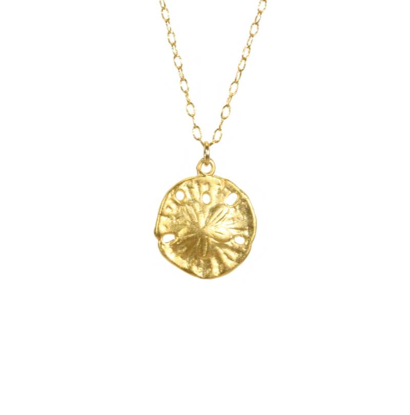 Gold Sand Dollar Halskette, Zarte Strand Silber Seestern, Ein 14K Vermeil Sanddollar An Einer Fill Kette Gold Sand Dollar Halskette, Zarte Strand Silber Seestern, Ein 14K Vermeil Sanddollar An Einer Fill Kette von BubuRuby