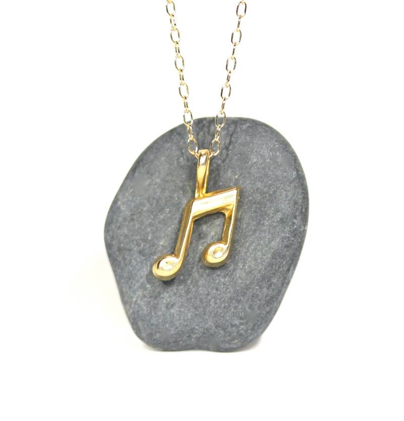 Goldene Musiknoten Halskette - Musiknote Achtelnoten Eine 14K Vergoldete Achtelnote An Einer Gold Filled Kette Goldene Musiknoten Halskette - Musiknote Achtelnoten Eine 14K Vergoldete Achtelnote An Einer Gold Filled Kette von BubuRuby