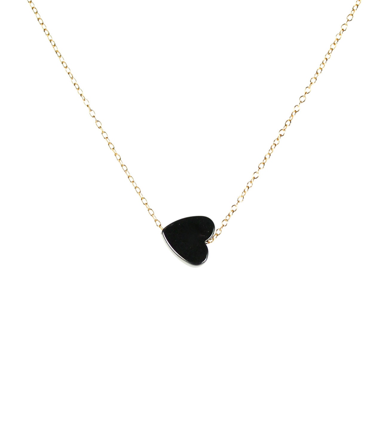 Herz Halskette - Hämatit Winziger Anhänger Horizontale Ein Kleines An Einer 14K Gold Filled Oder 925 Sterling Silber Kette Herz Halskette - Hämatit Winziger Anhänger Horizontale Ein Kleines An Einer 14K Gold Filled Oder 925 Sterling Silber Kette von BubuRuby
