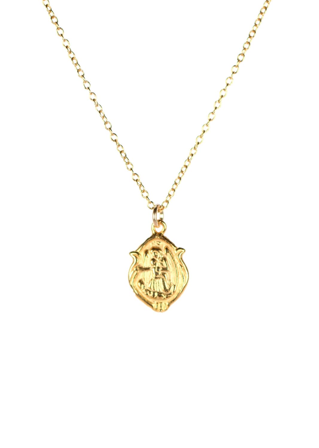 Jungfrau Maria Kette 14K Gold Vermeil Anhänger, Filled Kette von BubuRuby