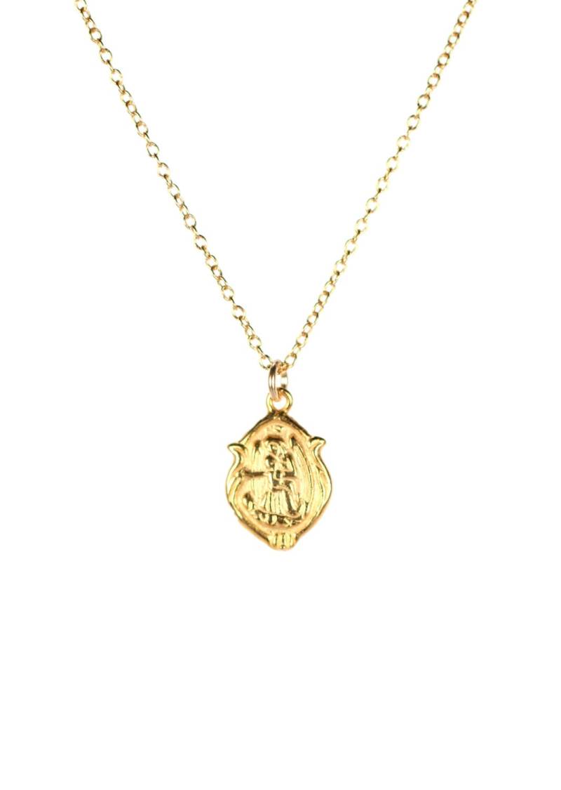 Jungfrau Maria Kette 14K Gold Vermeil Anhänger, Filled Kette von BubuRuby