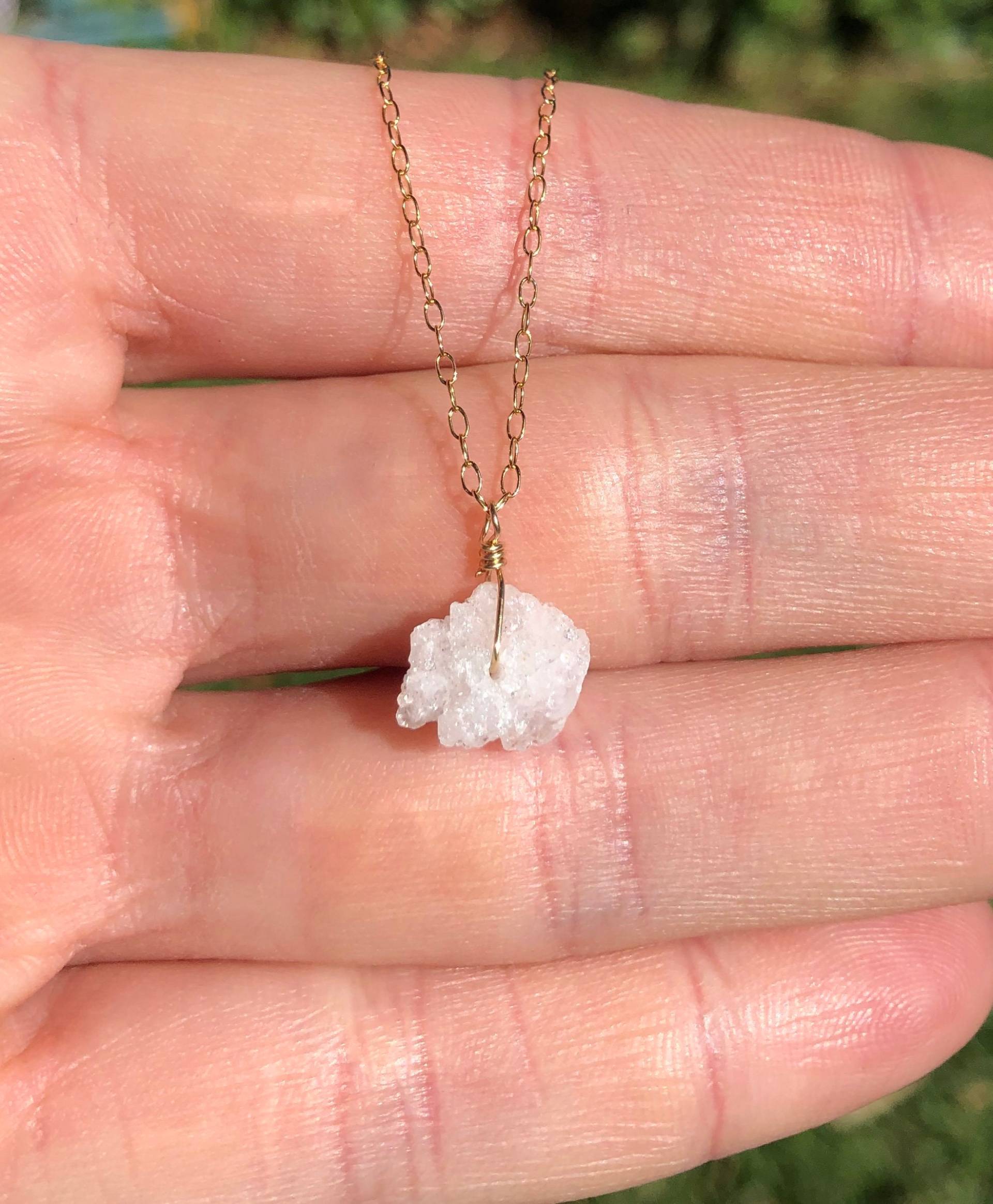 Kristall Halskette - Druzy Rohkristall Kette Ein Roher Und Kristallquarz An Einer 14K Gold Filled Kristall Halskette - Druzy Rohkristall Kette Ein Roher Und Kristallquarz An Einer 14K Gold Filled von BubuRuby
