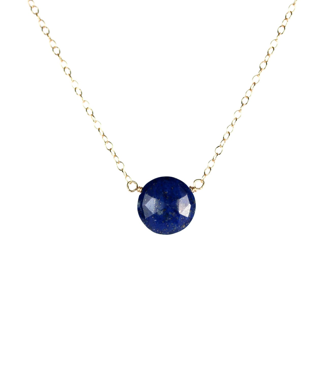 Lapis Lazuil Halskette, Kreis Dezember Geburtsstein, Blauer Edelstein Anhänger, Disc Zierliche 14K Gold Filled Kette Lapis Lazuil Halskette, Kreis Dezember Geburtsstein, Blauer Edelstein Anhänger, Disc Zierliche 14K Gold Filled Kette von BubuRuby