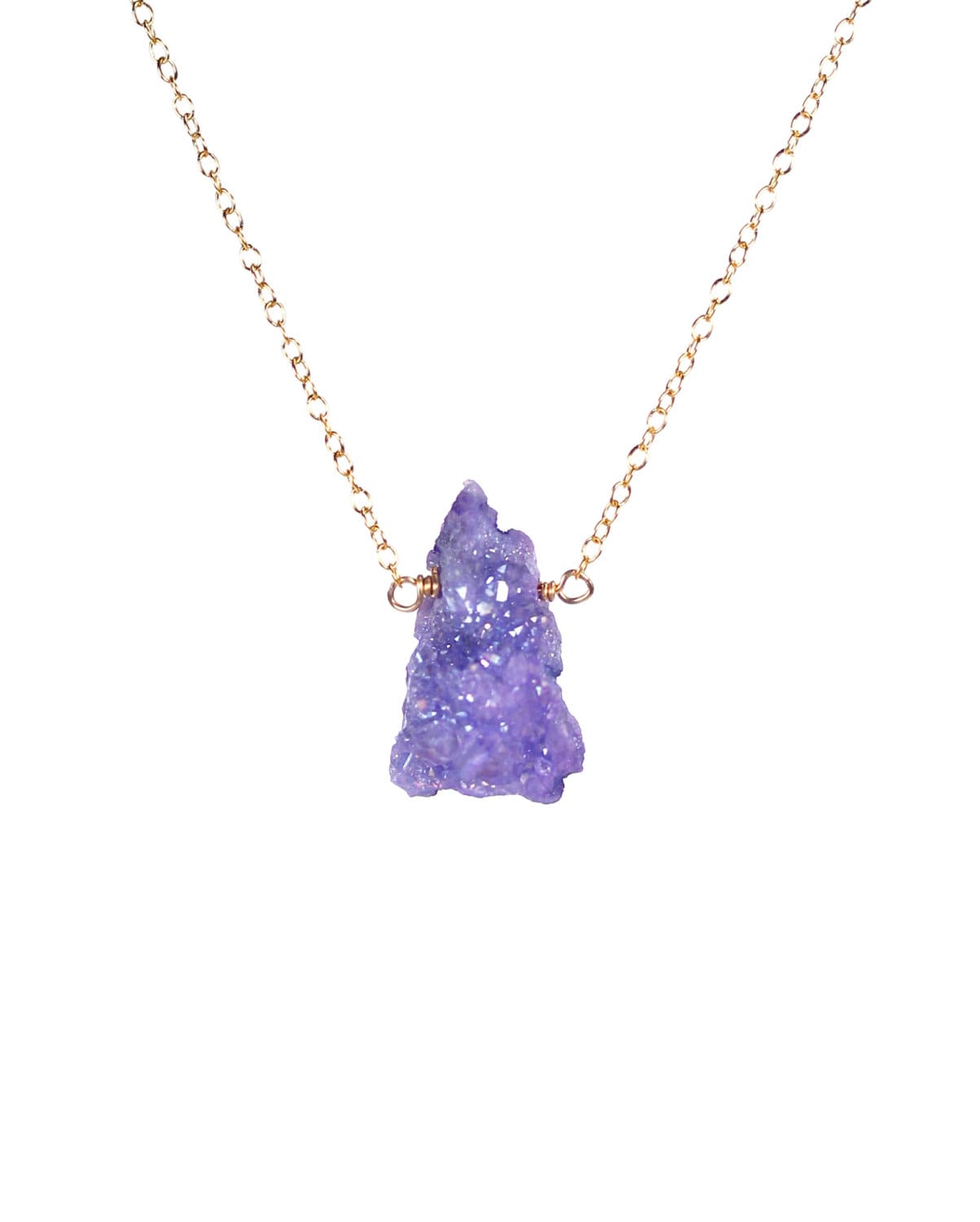 Lila Quarz Halskette, Aura Kristall Anhänger An Einer 14K Gold Filled Layering Kette Lila Quarz Halskette, Aura Kristall Anhänger An Einer 14K Gold Filled Layering Kette von BubuRuby