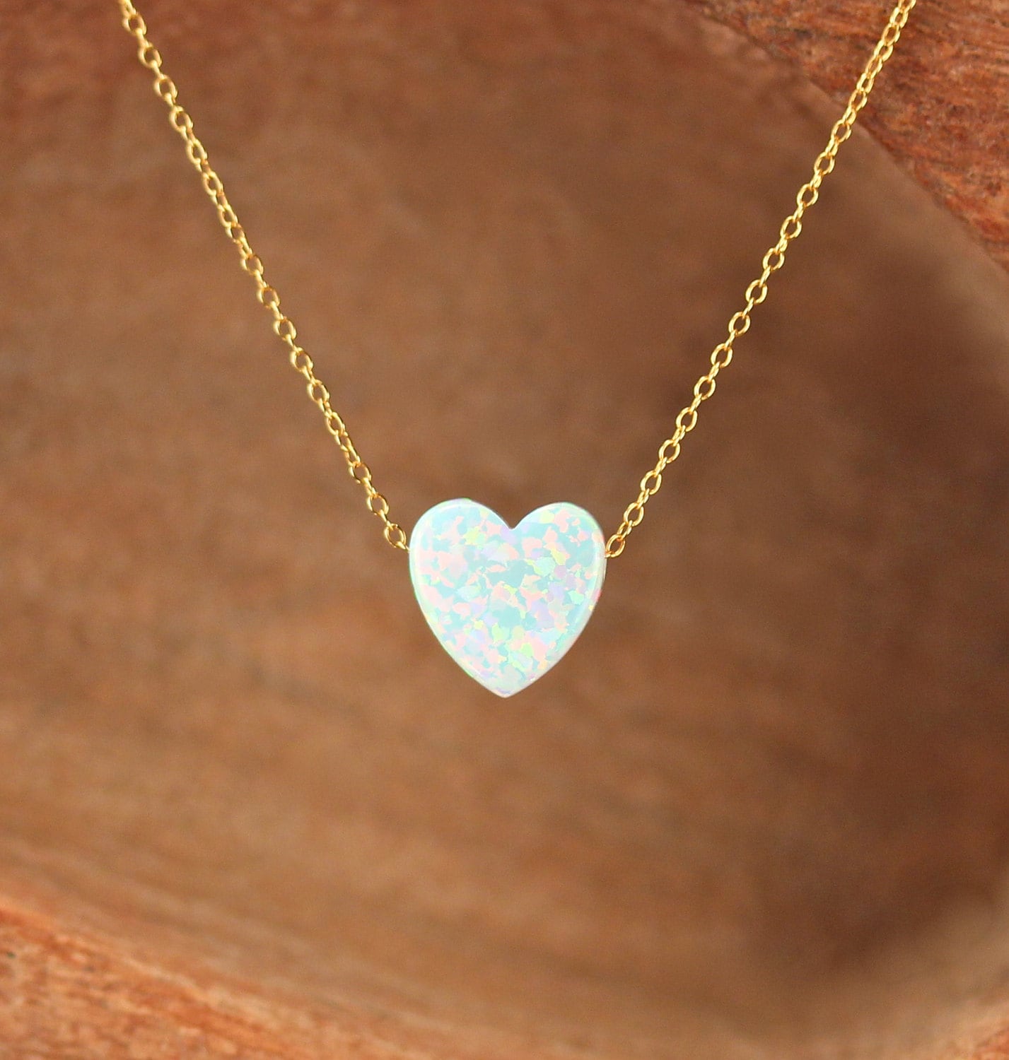 Opal Herz Halskette True Love Anhänger 14K Gold Filled Valentines Schmuck Zarte Sterling Silber Kette Opal Herz Halskette True Love Anhänger 14K Gold Filled Valentines Schmuck Zarte Sterling Silber Kette von BubuRuby