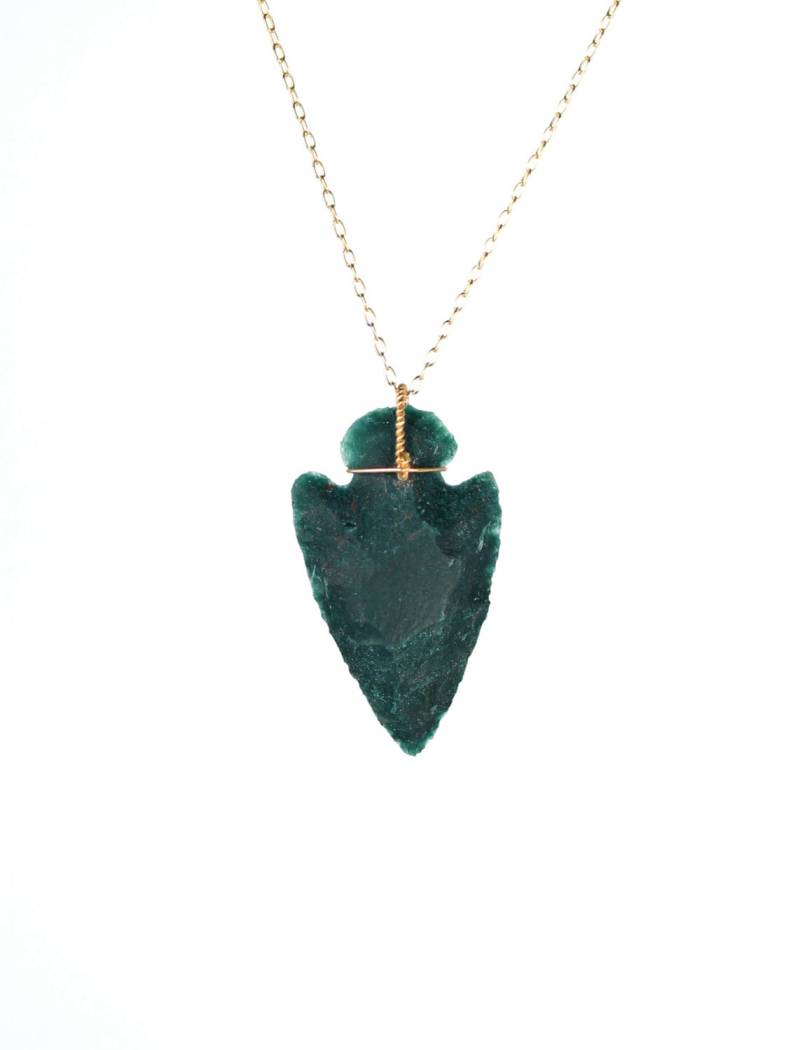 Pfeilspitze Halskette - Blutstein Eine Grüne Aus Rohdraht Umwickelt Mit Einer 14K Gold Vermeil Kette Pfeilspitze Halskette - Blutstein Eine Grüne Aus Rohdraht Umwickelt Mit Einer 14K Gold Vermeil Kette von BubuRuby