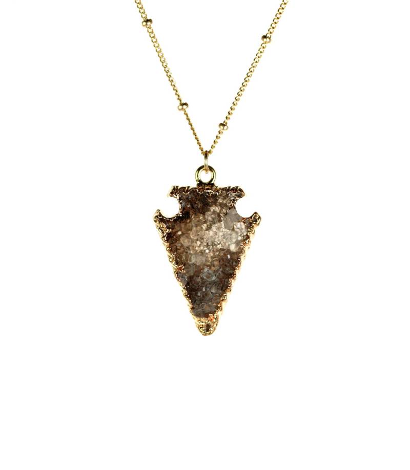 Pfeilspitze Kette Roher Druzy Kristall An Einer 14K Gold Filled Satelliten Kette Pfeilspitze Kette Roher Druzy Kristall An Einer 14K Gold Filled Satelliten Kette von BubuRuby