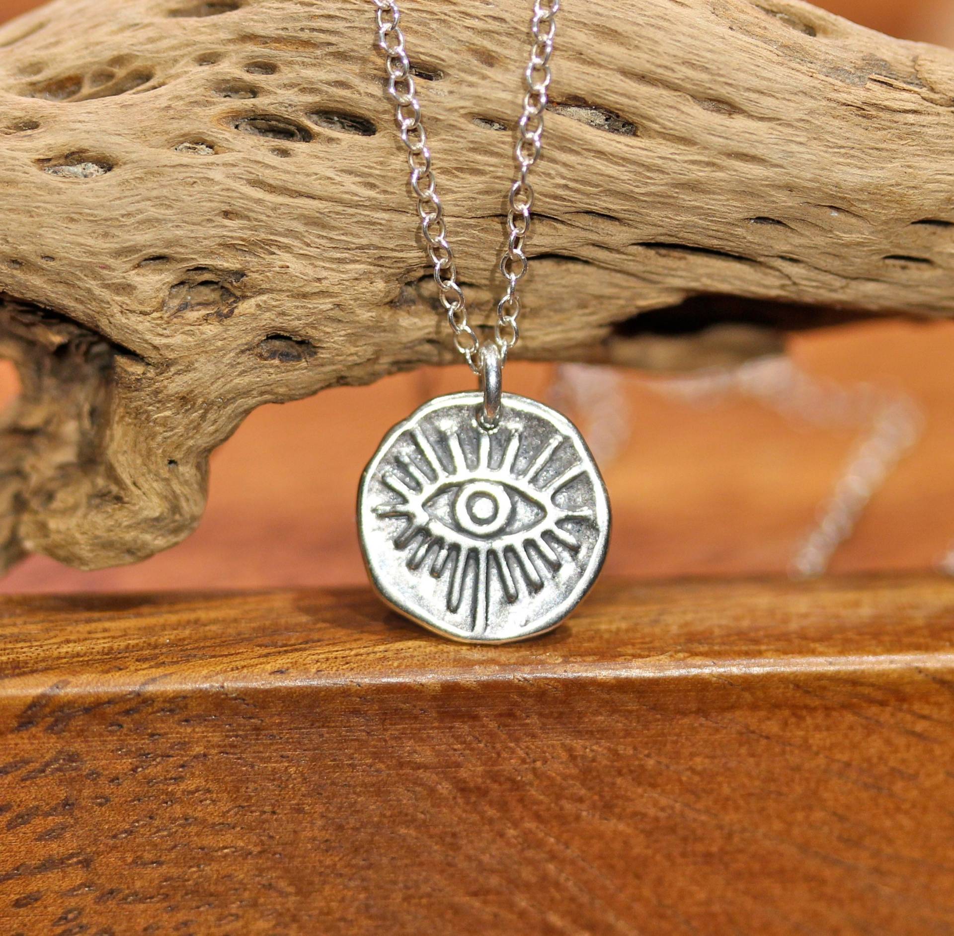 Silber Auge Halskette, Sterling Anhänger, Drittes Weinendes Auge, Wahrsagerin, Coole Geschenkidee, Witchy, Boho von BubuRuby