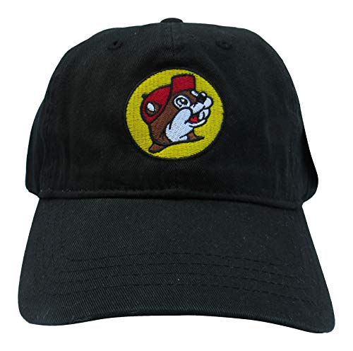 Buc-ees Baseballkappe mit Bucky The Beaver Logo bestickt auf der Vorderseite, Einheitsgröße, Schwarz, Schwarz, Einheitsgröße von Buc-ee's