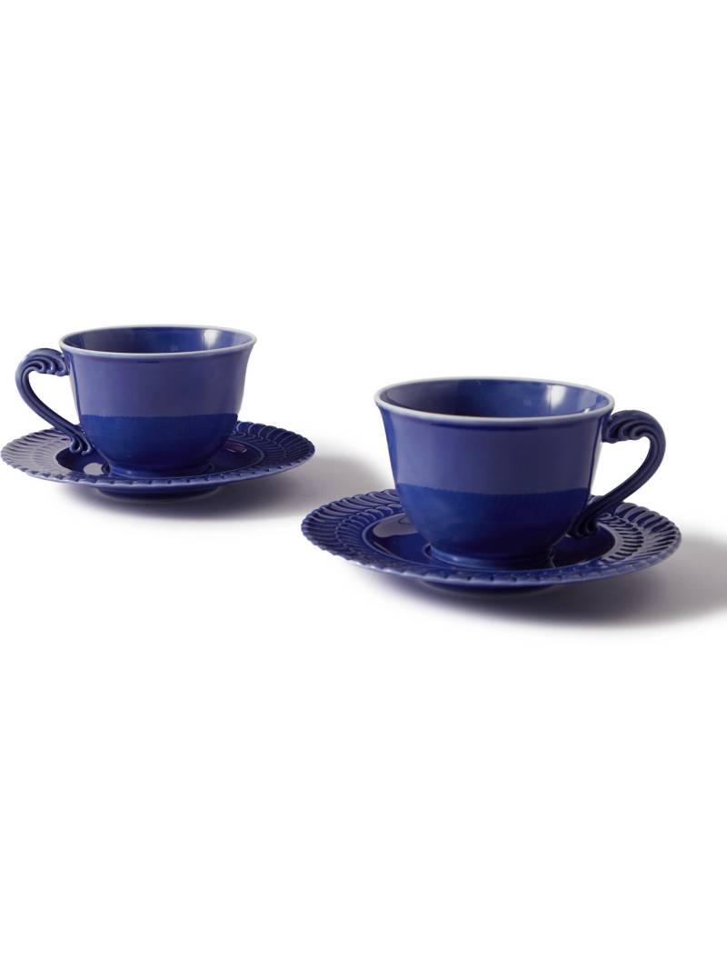 Buccellati - Ginori Set of Two Porcelain Tea Cups and Saucers - Men - Blue von Buccellati