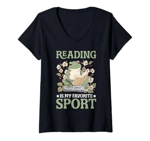 Damen Reading is My Favorite Sport Bücherwurm-Athlet T-Shirt mit V-Ausschnitt Damen Reading is My Favorite Sport Bücherwurm-Athlet T-Shirt mit V-Ausschnitt von Buch Reader Leichtathletik