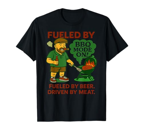 Fueled by Beer – Driven by Meat | BBQ Grill Motiv für Männer T-Shirt von Buchenhof