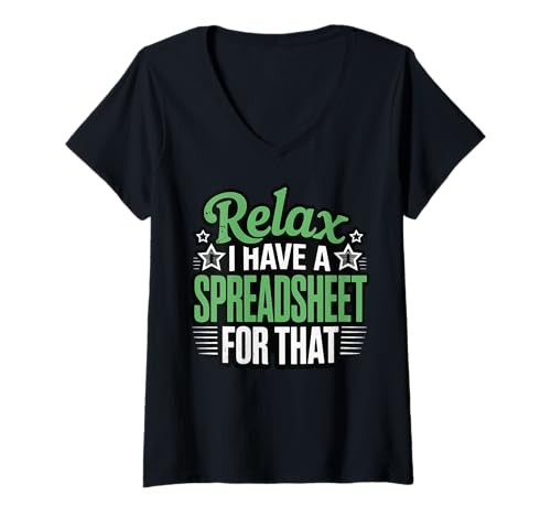 Damen Relax I Have A Spreadsheet for That Tabellenkalkulation T-Shirt mit V-Ausschnitt Damen Relax I Have A Spreadsheet for That Tabellenkalkulation T-Shirt mit V-Ausschnitt von Buchhalter Buchführer Datenanalyst