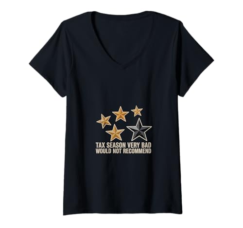 Damen Tax Season Very Bad Would Not Recommend - T-Shirt mit V-Ausschnitt Damen Tax Season Very Bad Would Not Recommend - T-Shirt mit V-Ausschnitt von Buchhalterleben und Stress Humor