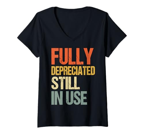 Damen Fully Depreciated Still In Use T-Shirt mit V-Ausschnitt Damen Fully Depreciated Still In Use T-Shirt mit V-Ausschnitt von Buchhaltung Buchhalter Kleidung