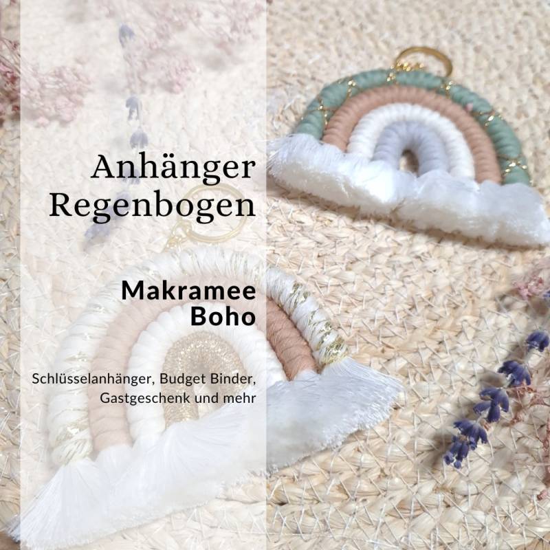 Regenbogen Anhänger Makramee Binder Zubehör Budget Binder, Gastgeschenk, Hochzeit Geschenk Baby, Taufe Handgemacht Regenbogen Anhänger Makramee Binder Zubehör Budget Binder, Gastgeschenk, Hochzeit Geschenk Baby, Taufe Handgemacht von Buchschnack