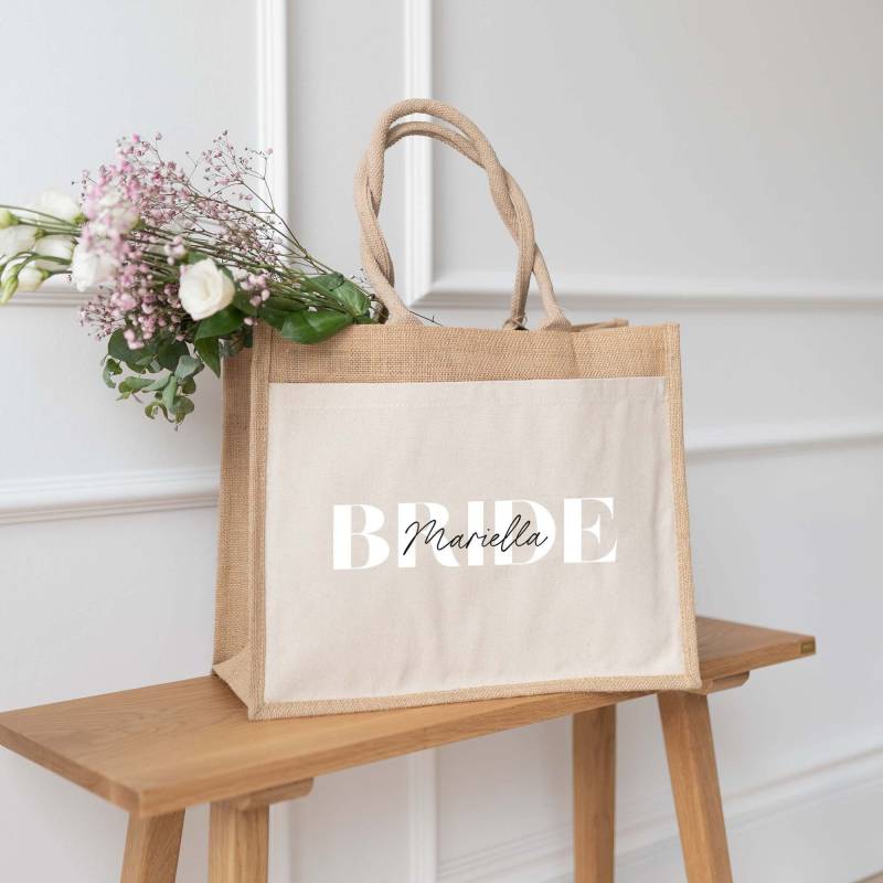 Personalisierte Jutetasche Braut Name | Juteshopper Jga Individuelle Geschenke Hochzeit Geschenk Für Braut Junggesellinnenabschied von Buchstabenkult