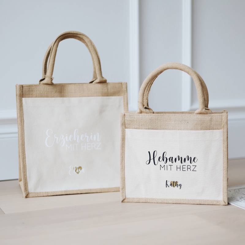 Personalisierte Jutetasche Hebamme Lehrerin Erzieherin Tagesmutter | Personalisiertes Geschenk Individuelle Geschenke Dankeschön von Buchstabenkult