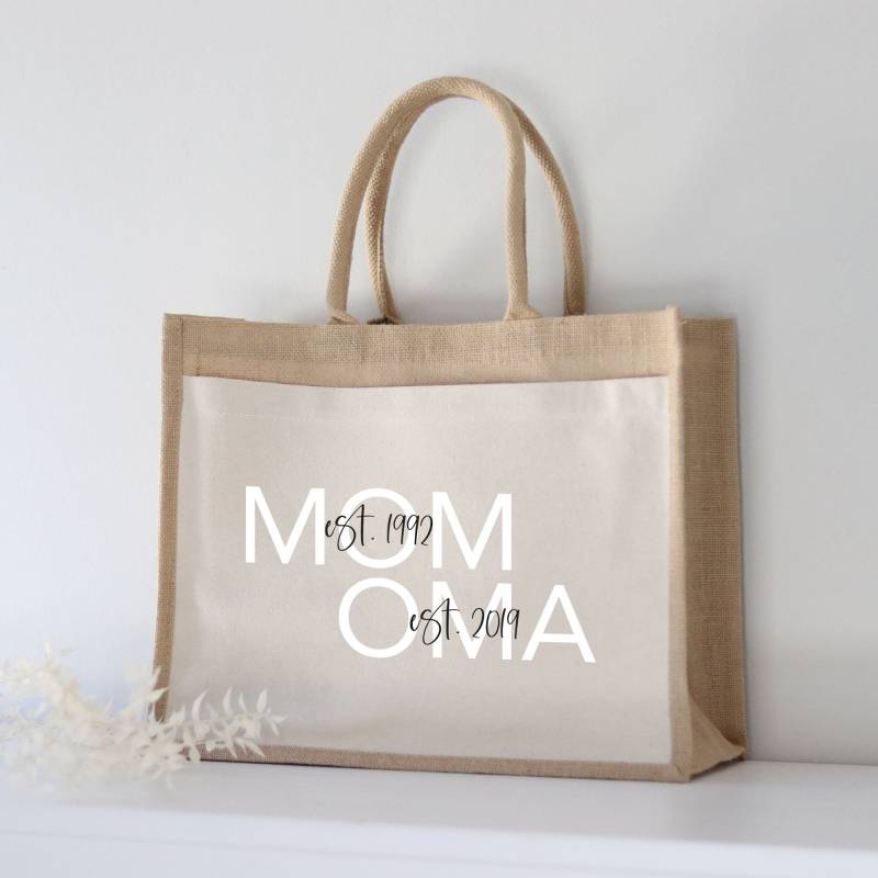 Personalisierte Jutetasche Mom-Oma | Markttasche Geschenk Individuelle Geschenke Muttertag Für Mama Muttertagsgeschenk von Buchstabenkult