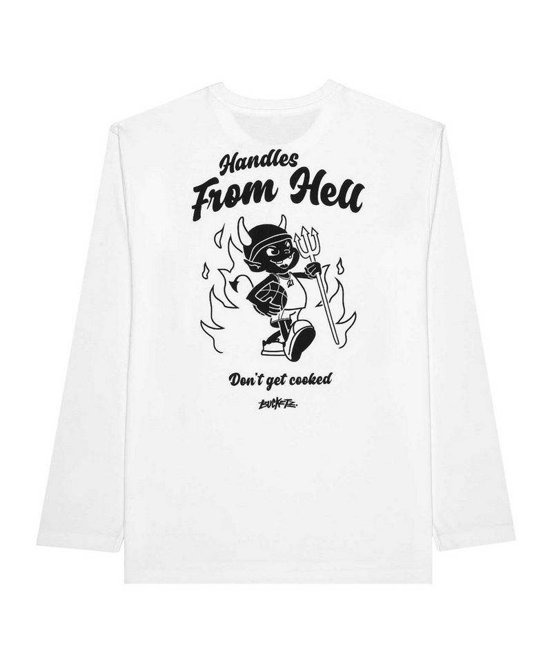 Bucketz Sweatshirt Bucketz Handles From Hell Sweatshirt Weiß Baumwolle von Bucketz