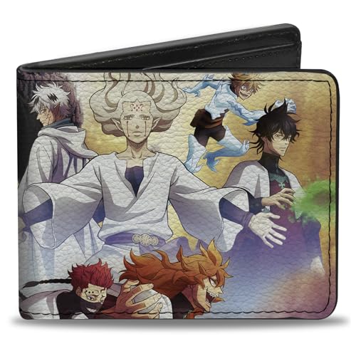 Black Clover Wallet Bifold Black Clover Character Collage and Title Logo Vegan Leather von Buckle-Down