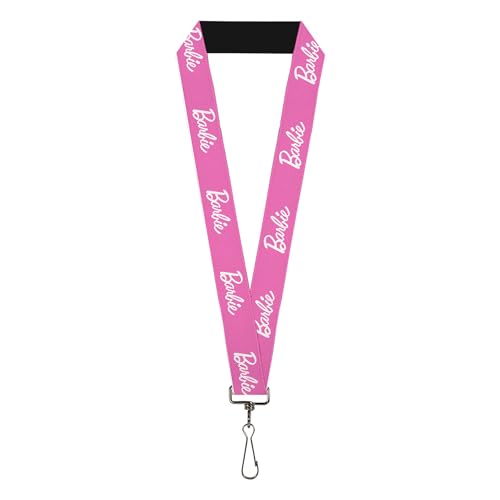 Buckle-Down Barbie Schlüsselband, Barbie Script Signature Logo Pink Weiß, elastisch, Pink, 44" x 1" von Buckle-Down