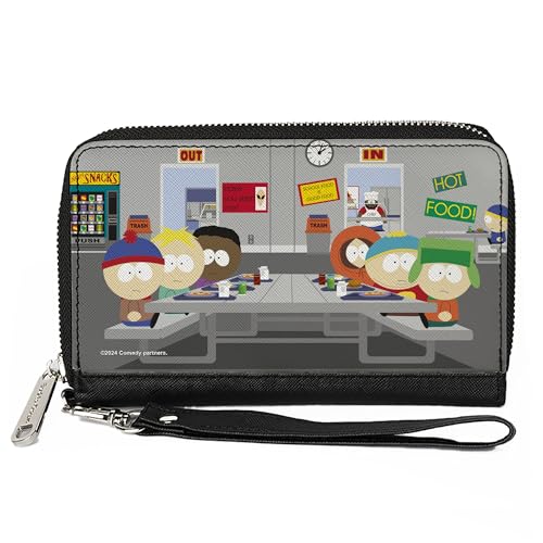 Buckle-Down Comedy Central Wallet Zip Around South Park Boys Group Cafeteria Table Scene Vegan Leather, 7.5"x4.5", Casual von Buckle-Down