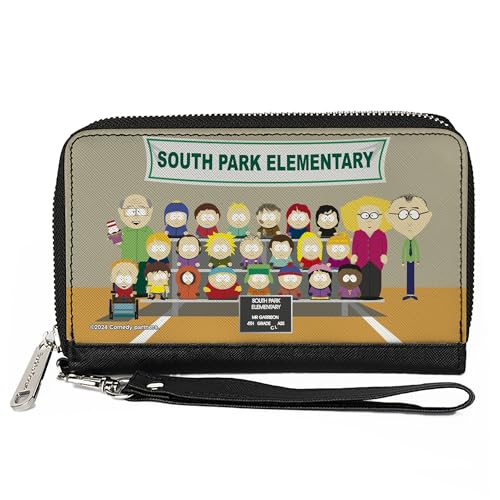 Buckle-Down Comedy Central Wallet Zip Around South Park Elementary 4th Grade Class Picture Vegan Leather, Mehrfarbig, 7.5"x4.5", Casual von Buckle-Down