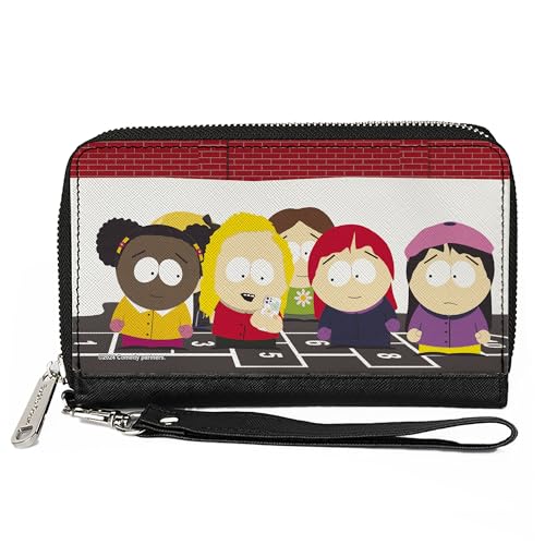 Buckle-Down Comedy Central Wallet Zip Around South Park Girls Deep Learning Hopscotch Group Scene Vegan Leather, 7.5"x4.5", Casual von Buckle-Down