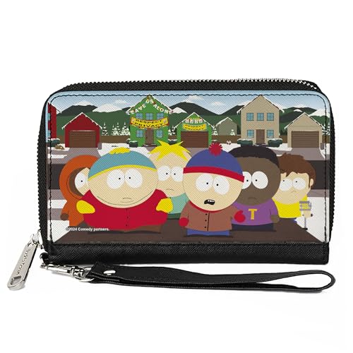 Buckle-Down Comedy Central Wallet Zip Around South Park Privacy Tour Boys Group Scene Vegan Leather, 7.5"x4.5", Casual von Buckle-Down