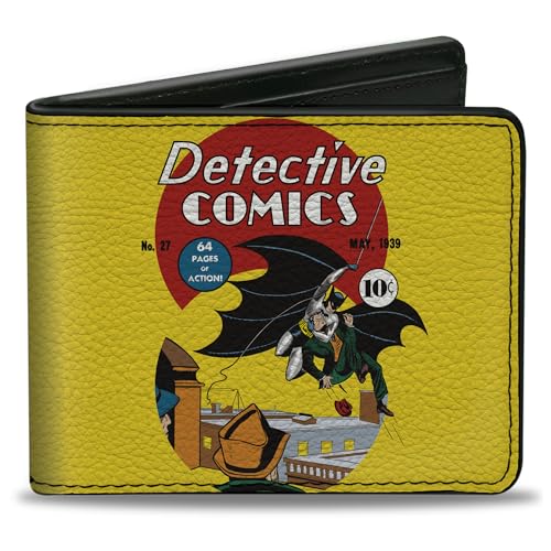 Buckle-Down DC Comics Wallet Bifold DC Comics Batman No.27 Comic Cover Scene Yellow Vegan Leather, gelb, 4.0" x 3.5", Casual von Buckle-Down
