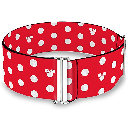 Buckle-Down Damen Cinch gepunktet, 58,9 bis 107,7 cm Gürtel, Minnie Maus Polka Dot Rot Weiß, 57.5-105 cm von Buckle-Down