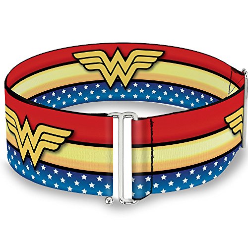 Buckle-Down Damen Cinch Gürtel Wonder Woman Logo Stripe Stars 58,4-106,7 cm, mehrfarbig von Buckle-Down