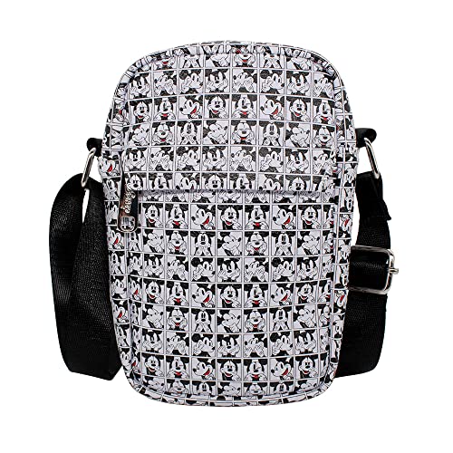 Buckle Down Disney Tasche, Crossbody, Mickey Mouse Expressionsblöcke weiß, veganes Leder, Micky Maus von Buckle Down