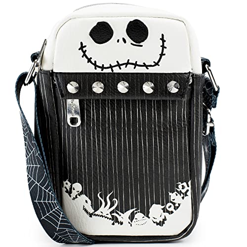 Buckle Down Disney Tasche, Crossbody, Nightmare Before Christmas, Jack Skellington mit Nadelstreifen, veganes Leder, Nightmare Before Christmas von Buckle-Down