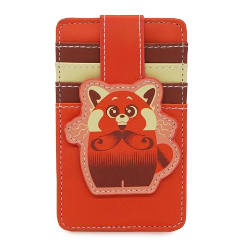 Buckle-Down Disney Vegan Leather Wallet ID Card Holder Turning Red Panda Mei Pose Reds Ivory, Rot/Ausflug, einfarbig (Getaway Solids), 3.0" x 5.0", Casual von Buckle-Down