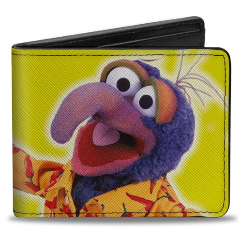 Buckle-Down Disney Wallet Bifold The Muppets the Great Gonzo Portrait Pose Yellow Vegan Leather, 4.0" x 3.5", Casual von Buckle-Down