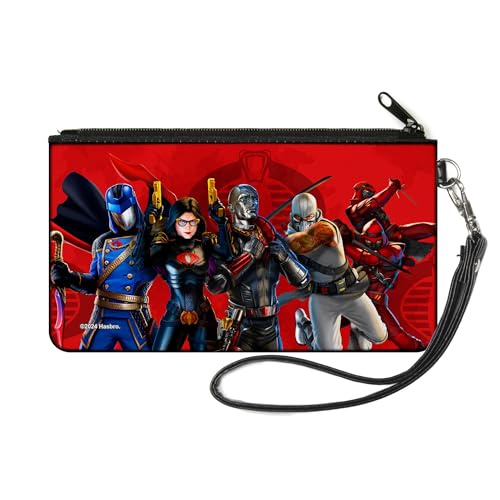 Buckle-Down GI Joe Geldbörse, Reißverschluss Clutch, GI Joe Cobra Agents Group Pose und Logo Reds, Canvas, Rot/Ausflug, einfarbig (Getaway Solids), SMALL, Casual von Buckle-Down