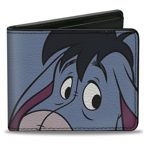 Bifold PU Winnie Puuh I-Aah Charakter Nahaufnahme Ausdruck und Text, Winnie The Pooh, 4.0" x 3.5" von Buckle-Down