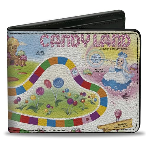 Buckle-Down Hasbro Geldbörse, Bifold, Candy Land Queen Frostine Game Path and Lands, mehrfarbig, veganes Leder, Mehrfarbig, 4.0" x 3.5", Casual von Buckle-Down