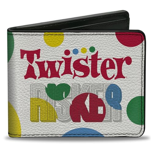 Buckle-Down Hasbro Geldbörse, Bifold, Twister Risker Circle Spots Weiß, mehrfarbig, veganes Leder, Mehrfarbig, 4.0" x 3.5", Casual von Buckle-Down