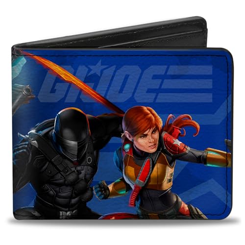 Buckle-Down Hasbro Wallet Bifold GI Joe Unit Agents Group Pose und Logo Blues, veganes Leder, Blau, 4.0" x 3.5", Casual von Buckle-Down