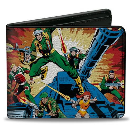 Buckle-Down Hasbro Wallet Bifold GI Joe a Real American Hero #1 Comic Cover Explosion Scene Vegan Leather, Mehrfarbig, 4.0" x 3.5", Casual von Buckle-Down