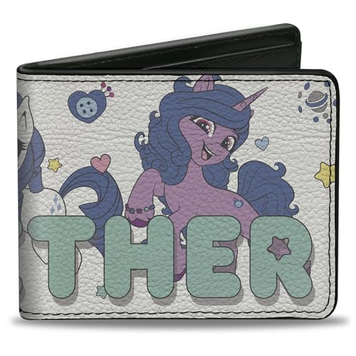 Buckle-Down Hasbro Wallet Bifold My Little Pony Together Pony Trio Pose White Teal, Veganes Leder, 4.0" x 3.5", Casual von Buckle-Down
