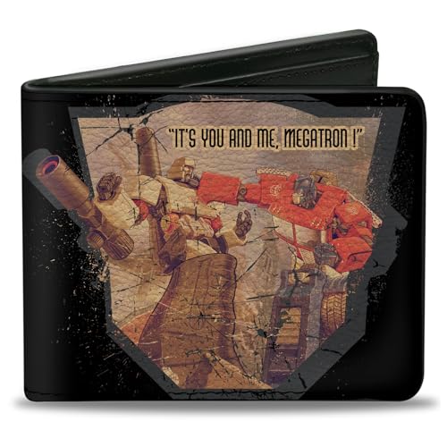 Buckle-Down Hasbro Wallet Bifold Transformers Megatron Vs Optimus Prime Its You and Me Scene Vegan Leather, Schwarz, 4.0" x 3.5", Casual von Buckle-Down