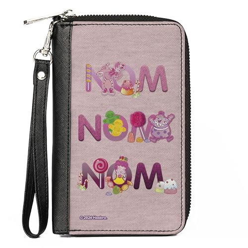 Buckle-Down Hasbro Wallet Zip Around Candy Land Nom Nom Nom Characters and Candy Pink Vegan Leather, Pink, 7.5"x4.5", Casual von Buckle-Down