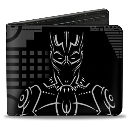 Buckle-Down Herren Bifold Wallet Black Panther Reisezubehör-Bi-Fold-Brieftasche, Mehrfarbig, Einheitsgröße von Buckle-Down