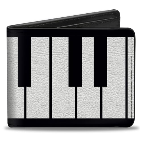 Buckle-Down Herren Bifold Wallet Piano Reisezubehr-Bi-Fold-Brieftasche, Mehrfarbig, 4.0" x 3.5" von Buckle-Down