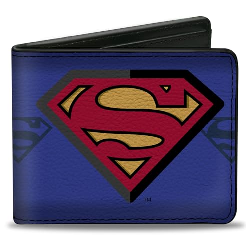 Buckle-Down Herren Bifold Wallet Superman Reisezubehr-Bi-Fold-Brieftasche, Mehrfarbig, 4.0" x 3.5" von Buckle-Down